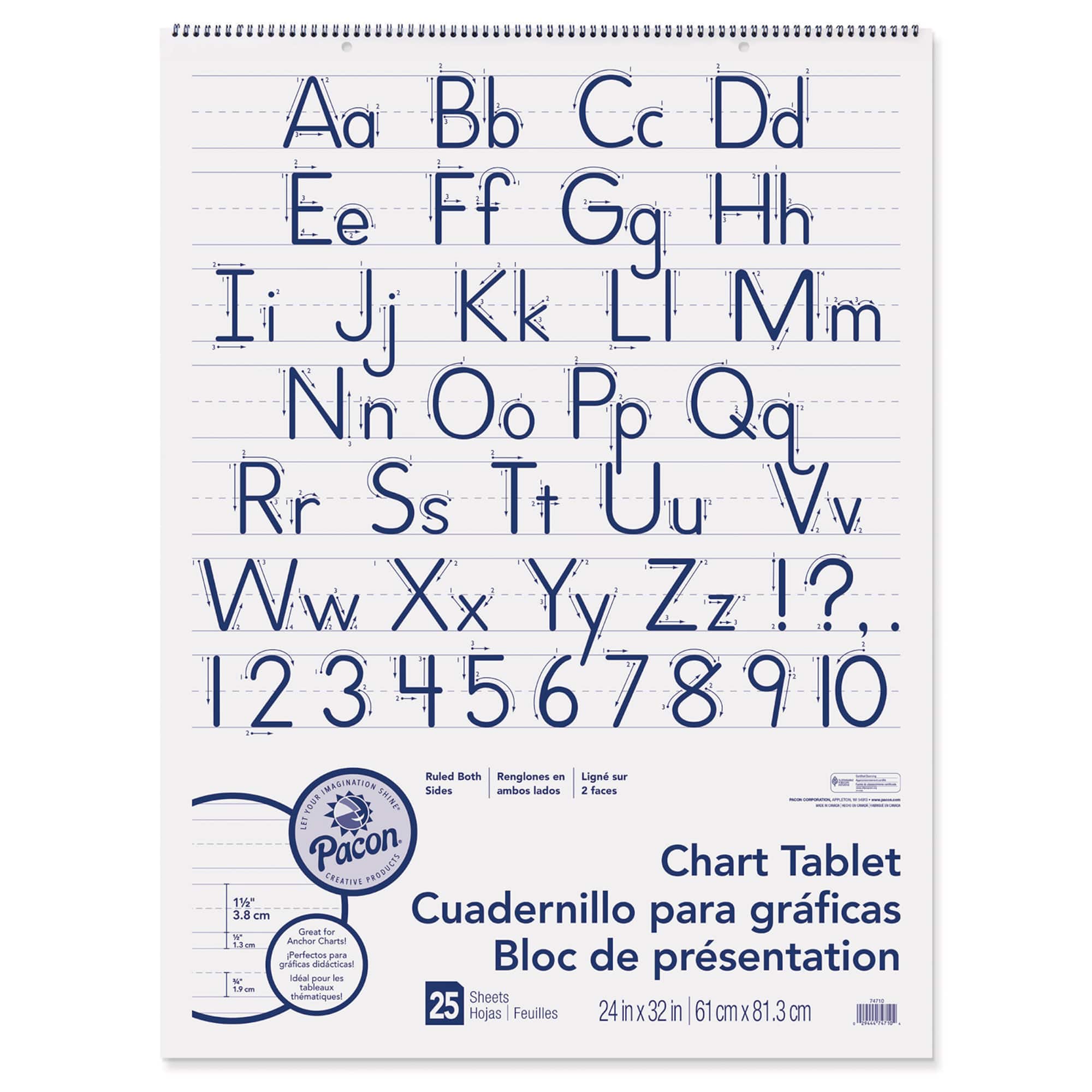 Pacon® 24" x 32" Manuscript Cover Ruled Chart Tablets, 2 Packs of 25
